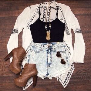 Lace-Up Wooden Heel Platform Booties